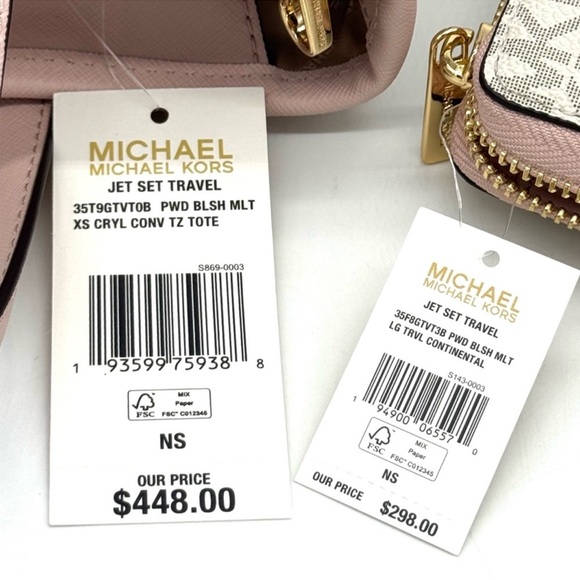 Michael Kors Jet Set Travel Extra-Small Top-Zip Tote Bag & Continental Wallet - Picture 11 of 11